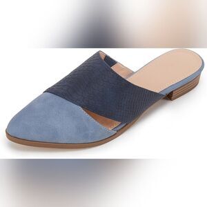 (65-2955)  FISACE Womens Slip On Pointed Toe Flat Sandals Sz 5.5